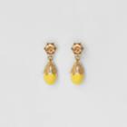 Burberry Burberry Gold-plated Faux Pearl Charm Earrings, Yellow