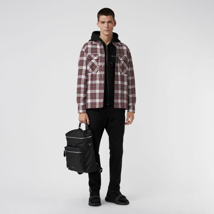 Burberry Burberry Quilted Check Flannel Shirt, Size: M, Red