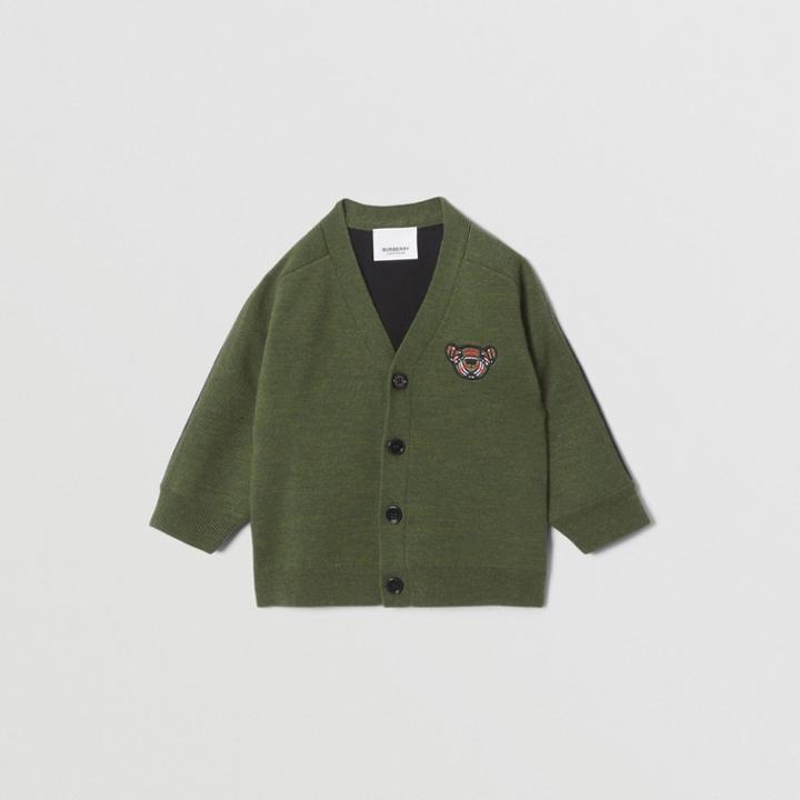 Burberry Burberry Childrens Thomas Bear Motif Wool Blend Cardigan, Size: 12m