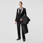 Burberry Burberry Silk Panel Wool Tailored Jacket, Size: 04, Black