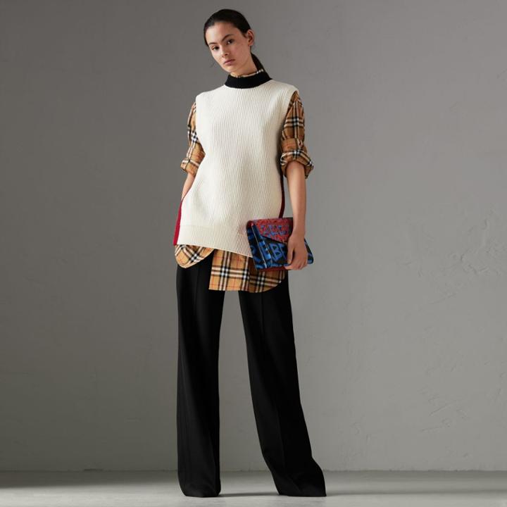 Burberry Burberry High-waisted Wool Trousers, Size: 10