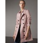 Burberry Burberry Cotton Gabardine Mid-length Trench Coat, Size: 04, Pink