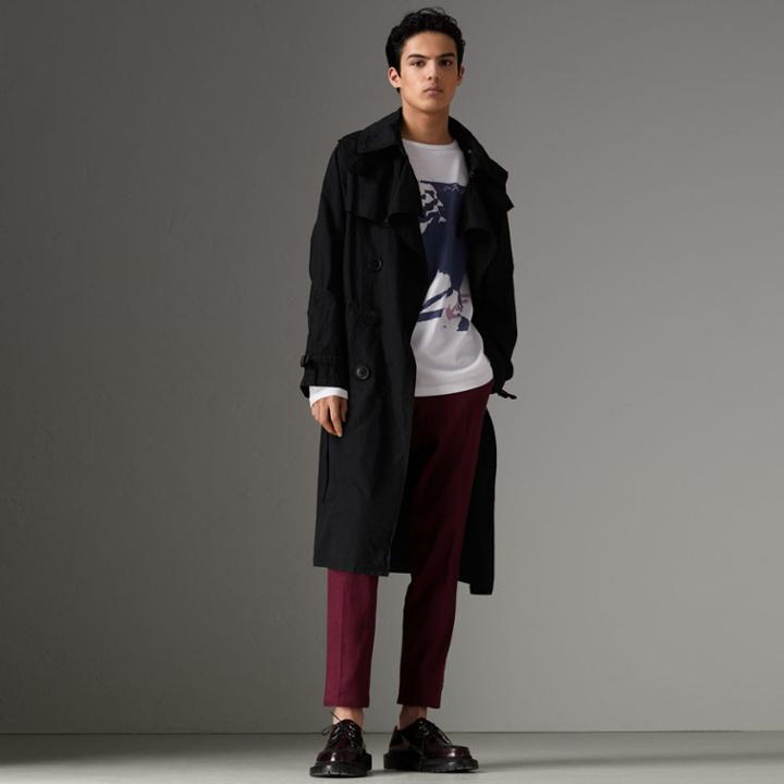 Burberry Burberry Detachable Hood Cotton Trench Coat, Size: 34