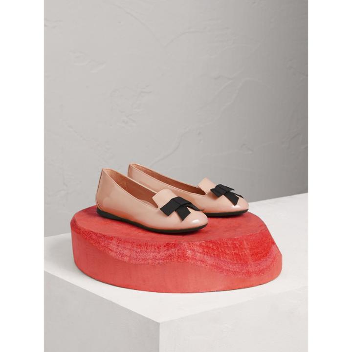 Burberry Burberry Bow Detail Patent Leather Ballerinas, Size: 34, Pink
