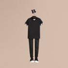 Burberry Burberry Check Detail Cotton T-shirt, Size: 12y, Black
