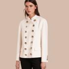 Burberry Burberry Double-breasted Wool Cashmere Regimental Jacket, Size: 04, White