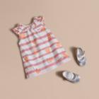 Burberry Burberry Ruffle Detail Hooked Heart Print Cotton Dress, Size: 3m, Pink