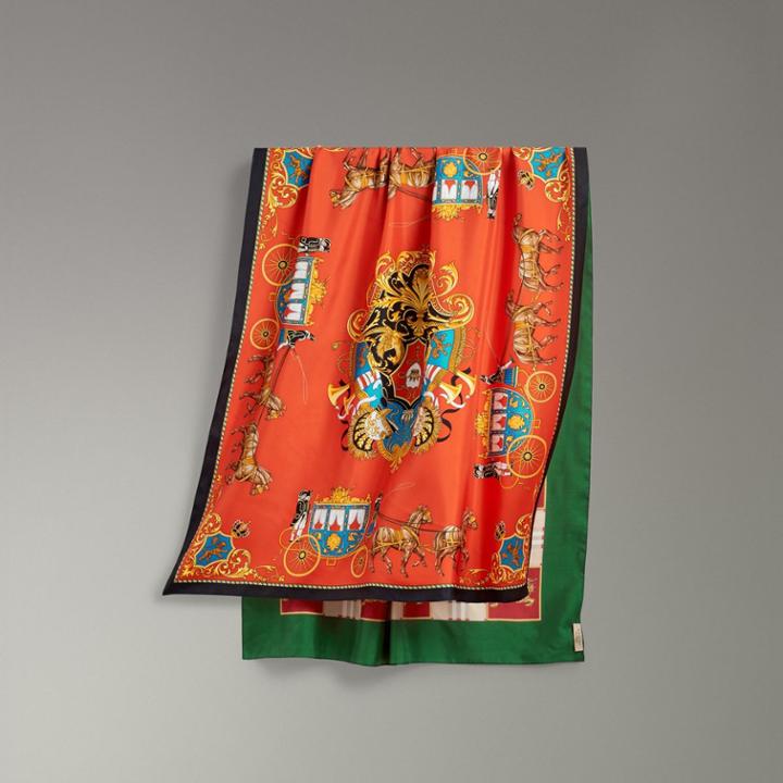 Burberry Burberry Archive Scarf Print Silk Scarf, Red