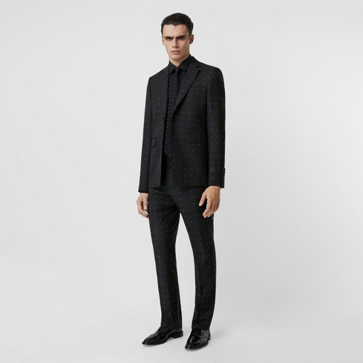 Burberry Burberry English Fit Fil Coup Wool Cotton Tailored Jacket, Size: 36r, Black