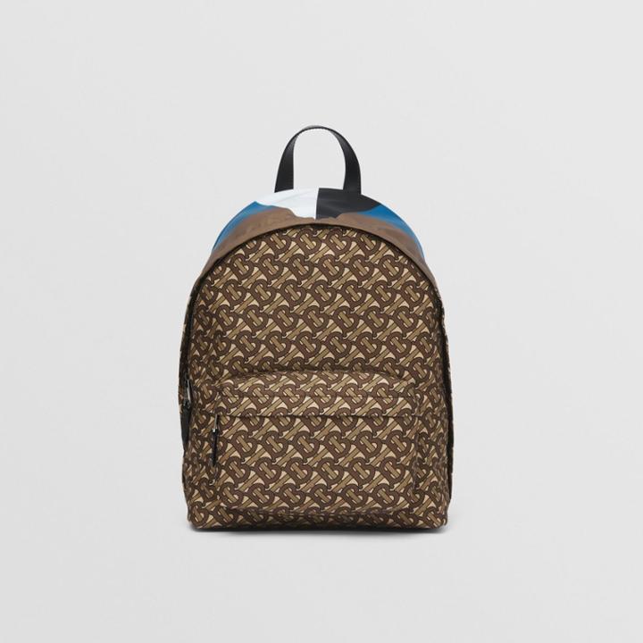 Burberry Burberry Monogram And Geometric Print Nylon Backpack