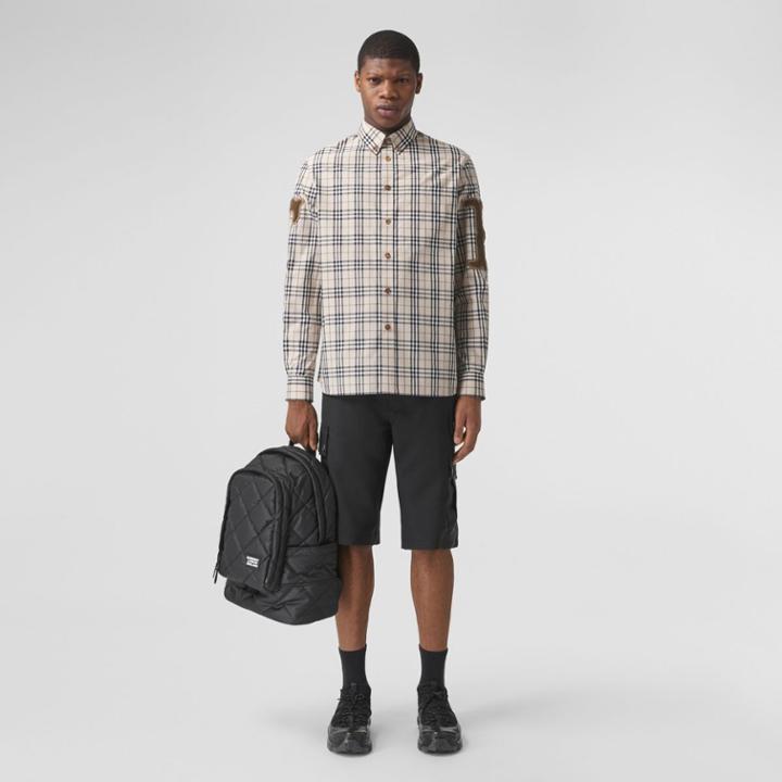 Burberry Burberry Letter Graphic Check Cotton Poplin Shirt, Size: Xs