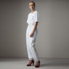 Burberry Burberry Contrast Piping Poplin Track Pants, White