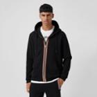 Burberry Burberry Icon Stripe Detail Organic Cotton Hooded Top, Size: M, Black