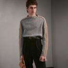 Burberry Burberry Panelled Cashmere Fisherman Sweater, Size: Xl, Grey