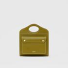 Burberry Burberry Mini Topstitched Leather Pocket Bag, Green