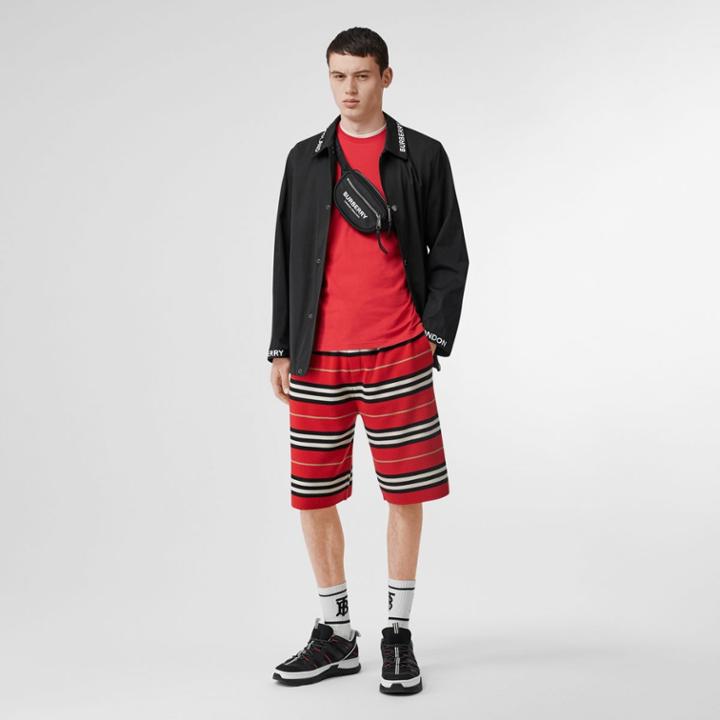 Burberry Burberry Logo Detail Nylon Cotton Twill Jacket, Size: 38, Black