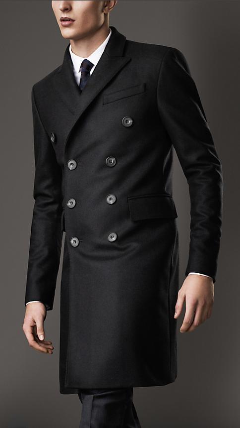 Burberry Wool Cashmere Peak Lapel Topcoat