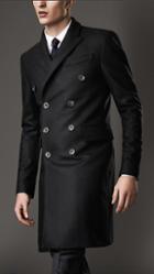 Burberry Wool Cashmere Peak Lapel Topcoat