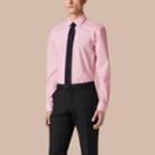 Burberry Burberry Modern Fit Gingham Cotton Poplin Shirt, Size: 17, Pink