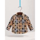 Burberry Burberry Polka-dot Check Cotton Shirt, Size: 18m, Blue