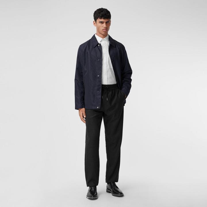 Burberry Burberry Monogram Motif Wool Jogging Pants, Size: 36, Black