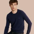 Burberry Burberry Crew Neck Cashmere Sweater, Size: Xxl, Blue