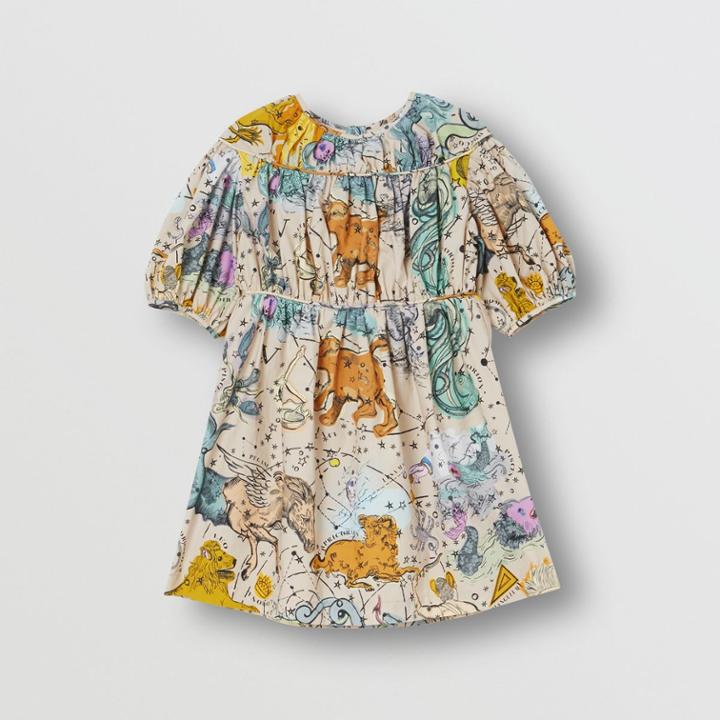 Burberry Burberry Childrens Constellation Print Cotton Poplin Dress, Size: 8y, Multicolour