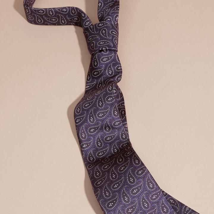 Burberry Burberry Modern Cut Paisley Print Silk Tie, Blue