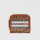 Burberry Burberry Monogram Stripe E-canvas And Leather Folding Wallet, Brown