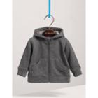Burberry Burberry Check Detail Hooded Cotton Top, Size: 6m, Grey