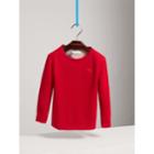 Burberry Burberry Check Elbow Patch Cashmere Sweater, Size: 6y, Red