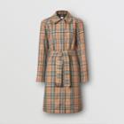 Burberry Burberry Vintage Check Belted Car Coat, Size: 14, Beige