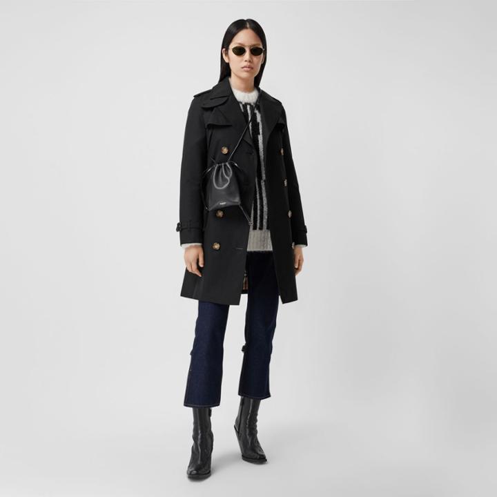 Burberry Burberry The Short Islington Trench Coat, Size: 06, Black