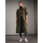 Burberry Burberry Tropical Gabardine Trench Coat, Size: 06, Green