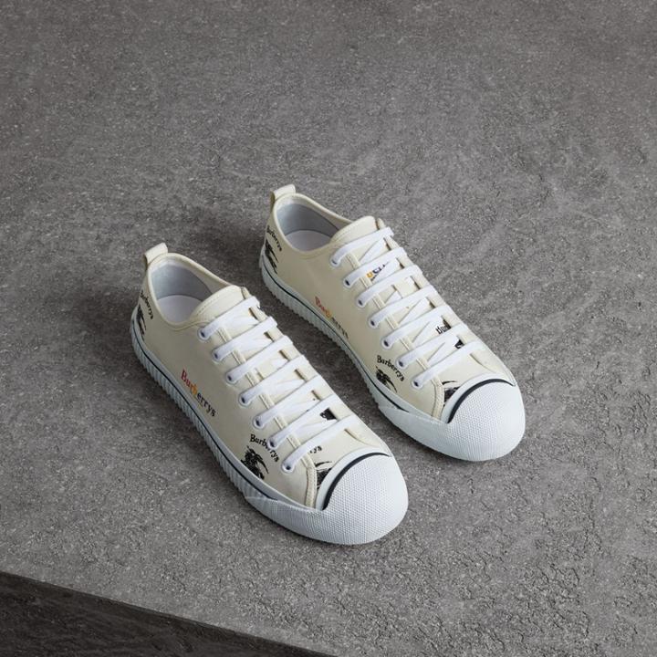 Burberry Burberry Archive Logo Cotton Gabardine Sneakers, Size: 39