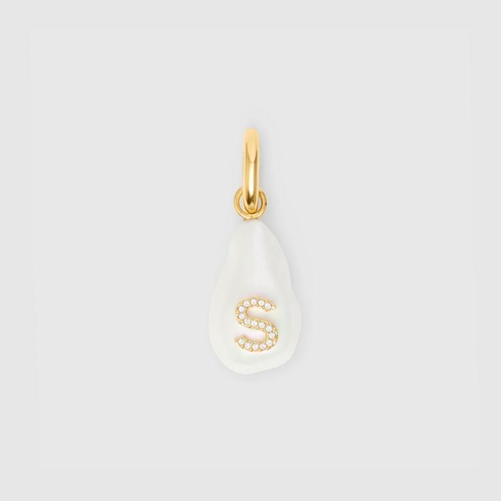 Burberry Burberry 's' Crystal And Resin Pearl Letter Charm - Online Exclusive