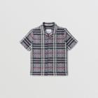 Burberry Burberry Childrens Short-sleeve Chequerboard Stretch Cotton Shirt, Size: 12m