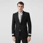 Burberry Burberry Classic Fit Lambskin Detail Wool Tailored Jacket, Size: 38r, Black