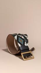 Burberry Burberry Snakeskin Intarsia Waist Belt, Size: 70, Blue