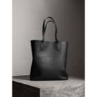 Burberry Burberry Medium Embossed Leather Tote Bag, Black