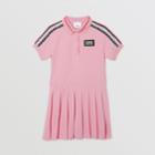 Burberry Burberry Childrens Monogram Stripe Print Cotton Piqu Polo Shirt Dress, Size: 10y, Pink