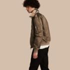 Burberry Burberry Satin Bomber Jacket With Check Undercollar, Size: Xl, Brown
