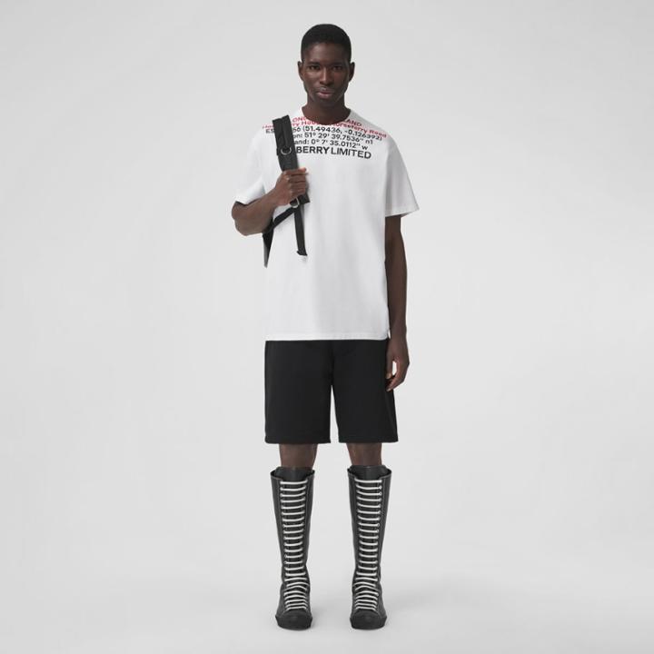 Burberry Burberry Location Print Cotton Oversized T-shirt, Size: Xxxl