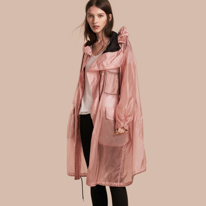 Burberry Burberry Hooded Lightweight Oversize Parka, Size: Xxl, Purple