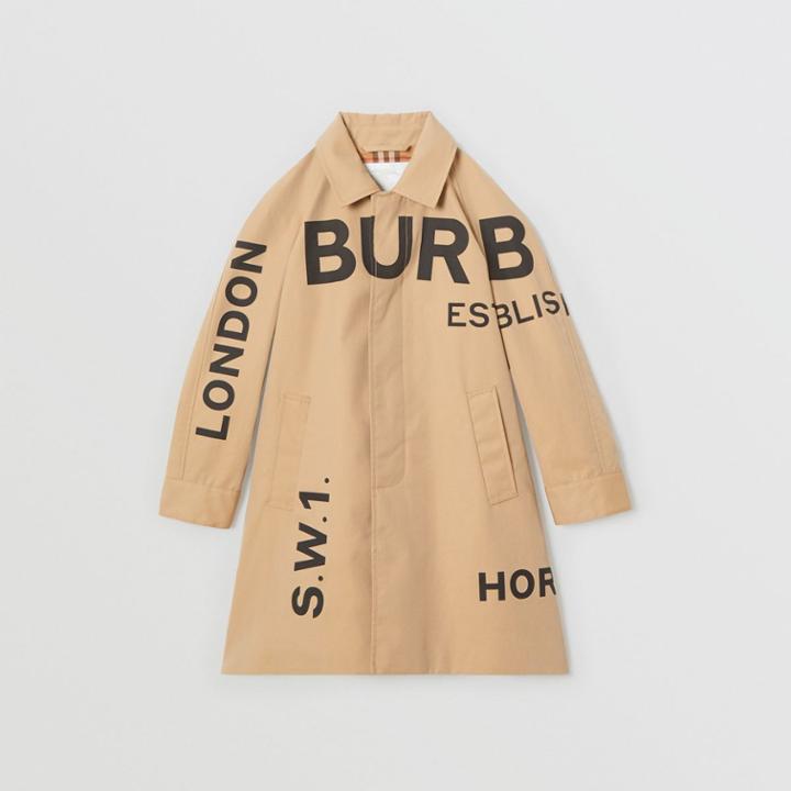 Burberry Burberry Childrens Horseferry Print Cotton Gabardine Car Coat, Size: 10y, Yellow