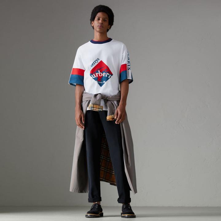Burberry Burberry Archive Logo Print Cotton T-shirt, White