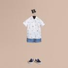 Burberry Burberry Embroidered Nautical Motif Cotton Oxford Shirt, Size: 8y, White