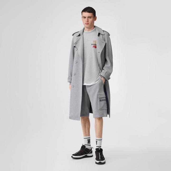 Burberry Burberry Monogram Motif Cotton T-shirt, Size: L, Grey