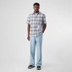 Burberry Burberry Short-sleeve Vintage Check Cotton Oversized Shirt, Size: M, Blue