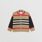 Burberry Burberry Childrens Icon Stripe Wool Cashmere Blend Cardigan, Size: 12m